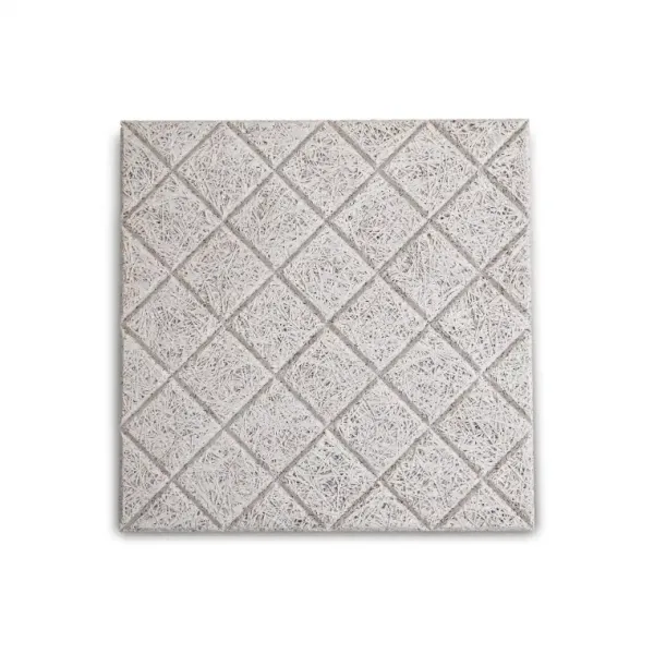 Diagonale Quadrate – Wood Wool Akustikplatte 